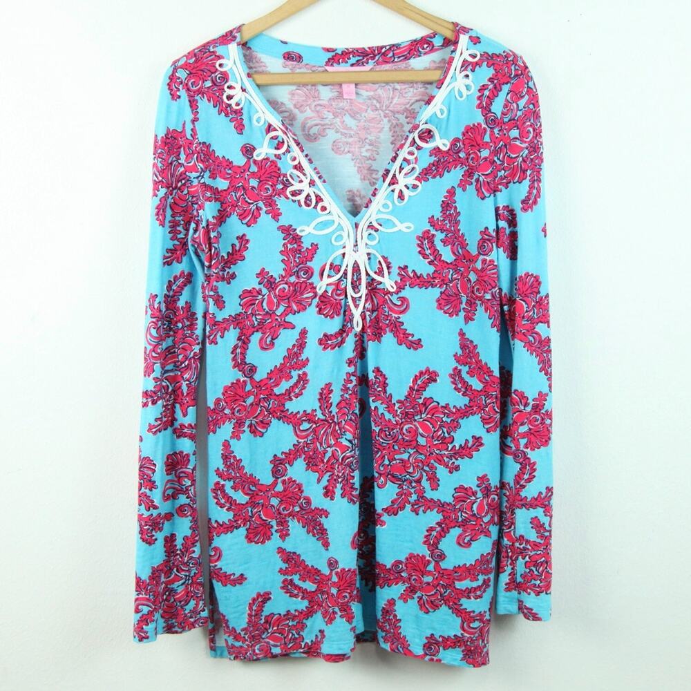 Lilly Pulitzer Medium Westley Tunic Rhode Island Reef Vacation Resort Preppy